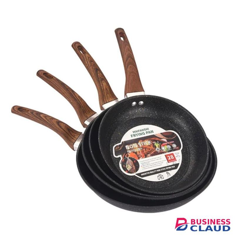 Granite Heavy Deep Nonstick Frying Pan – 24cm & 26cm, Fast Heating, Less Oil Cooking, Scratch Resistant, Durable, Healthy Cooking Pan for Frying, Sautéing & Stir-Frying
