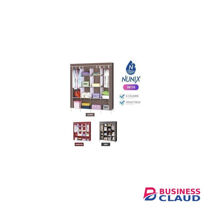 Nunix Portable Wardrobe 4 Column, Choose Desired Color