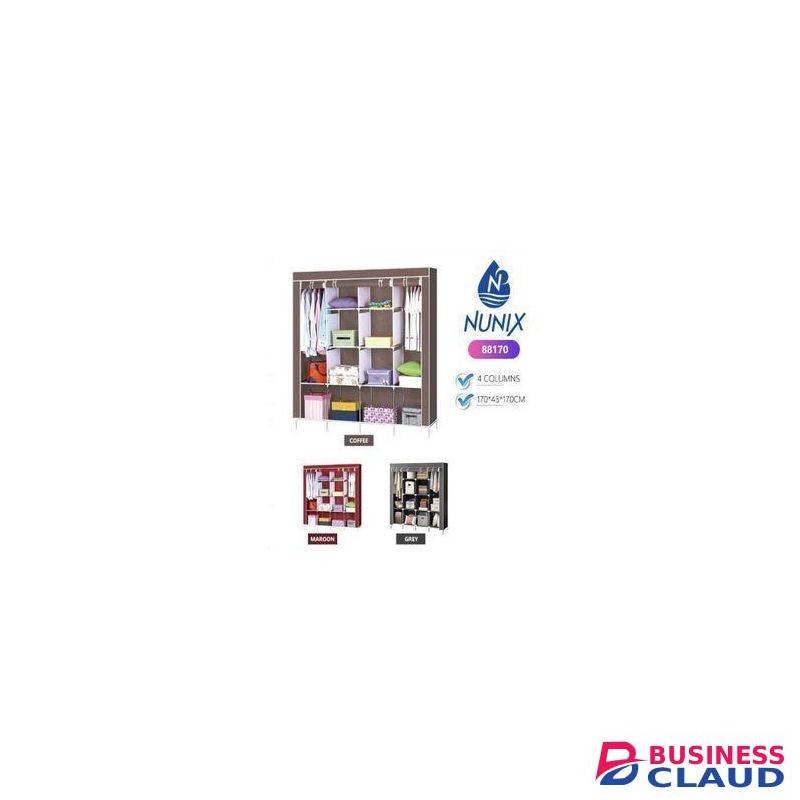 Nunix Portable Wardrobe 4 Column, Choose Desired Color