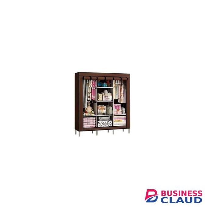 JIBAO Portable Wardrobe 3 Column - Brown