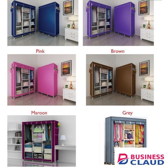Nunix Three Column Metallic Portable Wardrobe