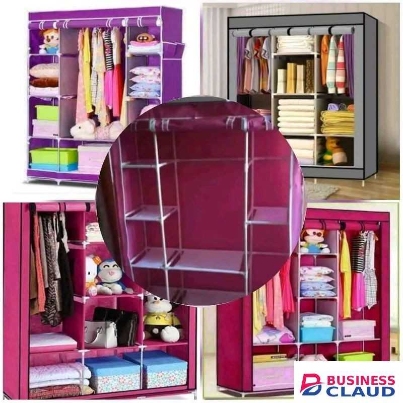 TC portable metallic wardrobe with three columns