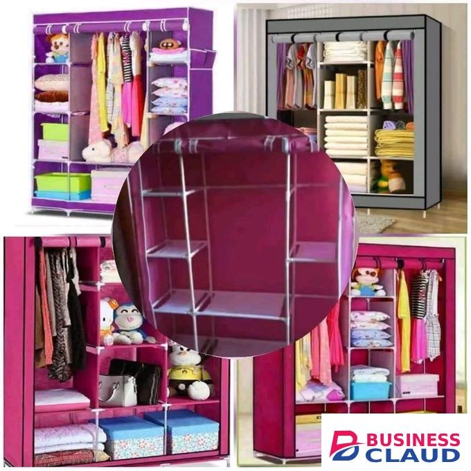 TC portable metallic wardrobe with three columns