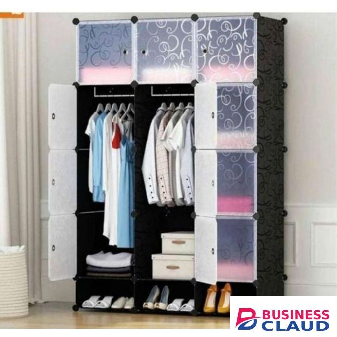 Nunix Strong Portable 3 Column Plastic Wardrobe
