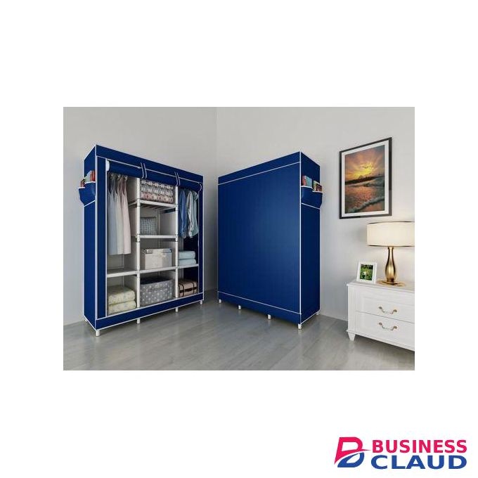 HOMMY Dust free 3 Columns Portable Wardrobe with Metallic Rod