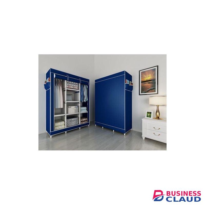 HOMMY Dust free 3 Columns Portable Wardrobe with Metallic Rod