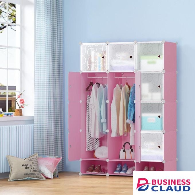 3 Column plastic portable wardrobe