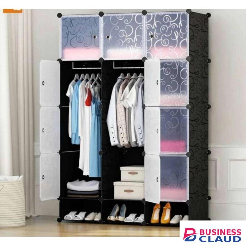 3 Column plastic portable wardrobe