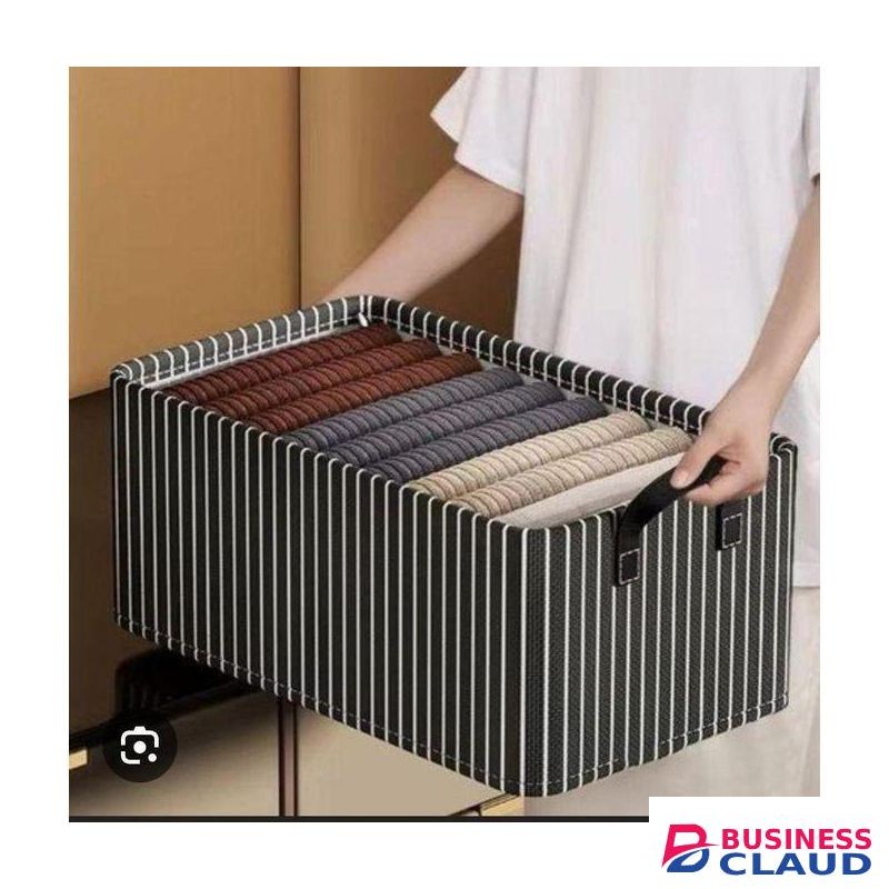 Stripped/checked Organiser,Large Foldable Fabric Storage Box / Wardrobe Organizer For Clothes & Bedding