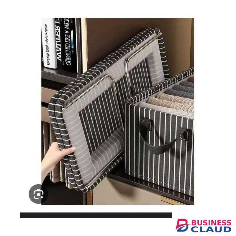 Stripped/checked Organiser,Large Foldable Fabric Storage Box / Wardrobe Organizer For Clothes & Bedding