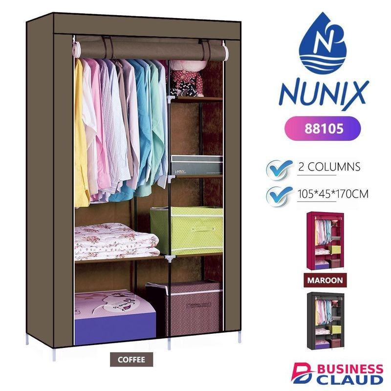 Non-Woven Fabric Wardrobe, Folding Clothes Organizer, Closet with Shelves