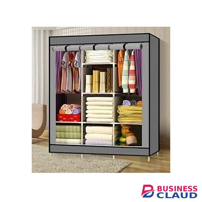 Best Quality 3 Column Grey Metallic Wardrobe