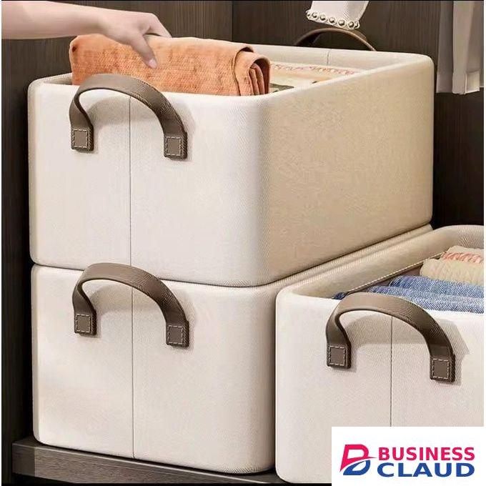 1/2/3/4 Pcs Foldable Clothes Storage Box Clothes Organizer Jeans Pants Sweaters Organizer Drawer Shelf Wardrobe Organizer - Beige