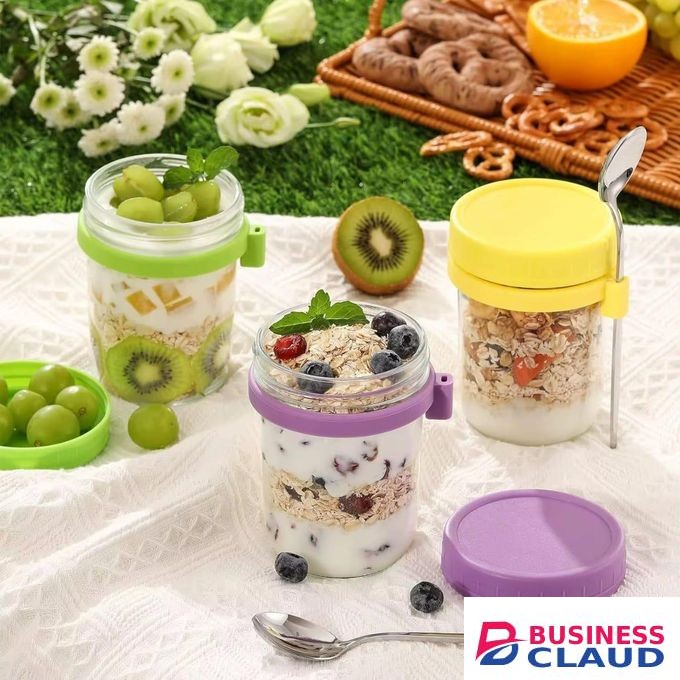 MULTIPURPOSE GLASS STORAGE JARS WITH SPOON