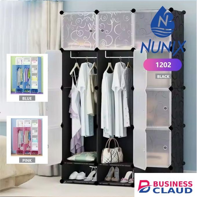 3 column portable Plastic wardrobe
