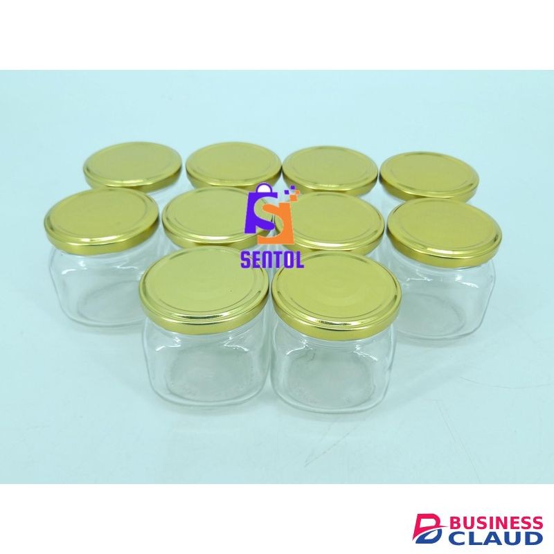 10pcs 207ml Rounded Square Glass Jars Mason Jars With Pop Lids
