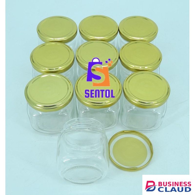 10pcs 207ml Rounded Square Glass Jars Mason Jars With Pop Lids