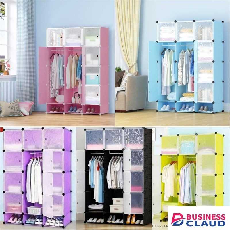 3 Column Plastic Wardrobe Portable closet