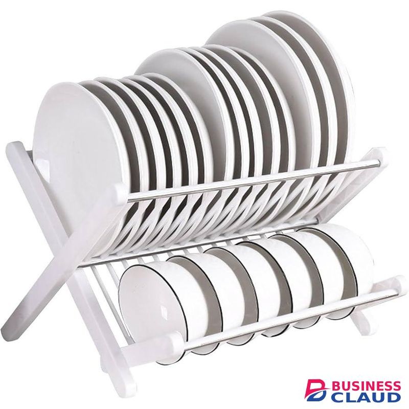 X Foldable Dish Drying Rack Utensil Holder,