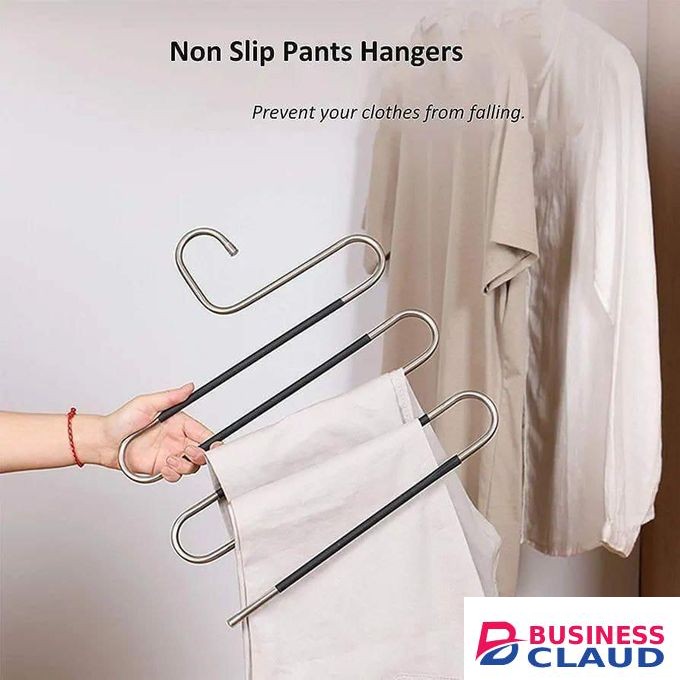 Multi-Layer S-Shaped Trousers Rack – Stainless Steel