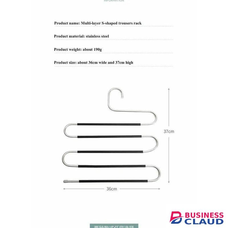 Multi-Layer S-Shaped Trousers Rack – Stainless Steel