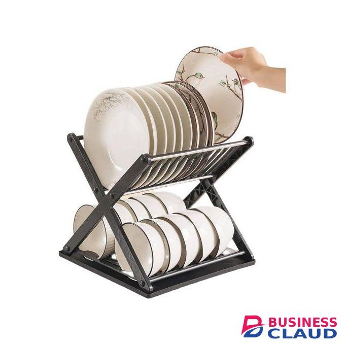 X folding Drain rack - X Shape Foldable Dish Drainer Rack