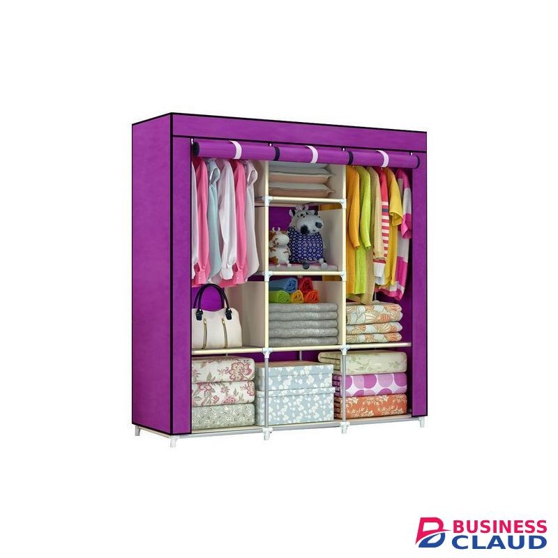 TC 3 Column Metallic Portable Wardrobe Brand