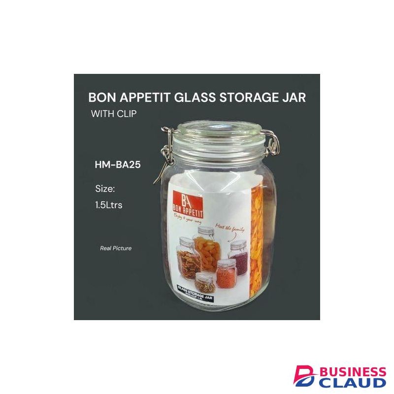 Bon Appetit Airtight glass jar with clip -Fermentation glass jar