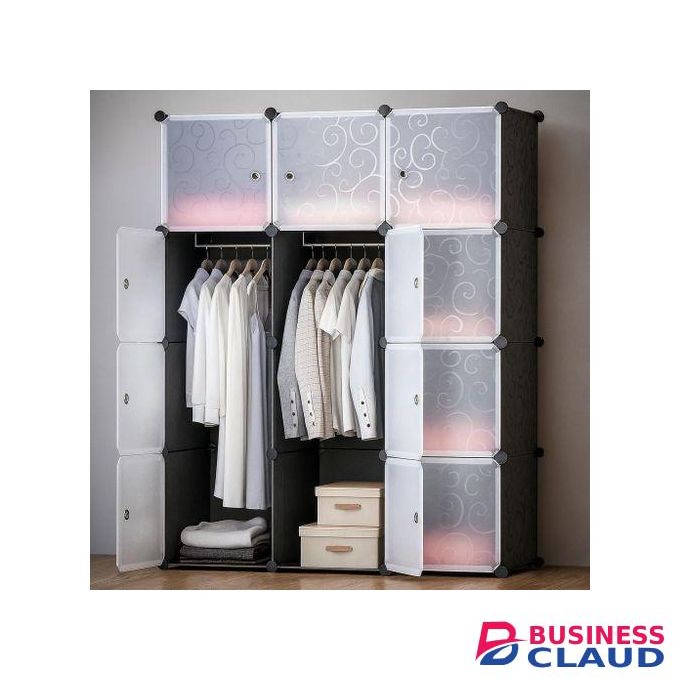 Cube Wardrobe Plastic Closet Storage Organizer With Doors