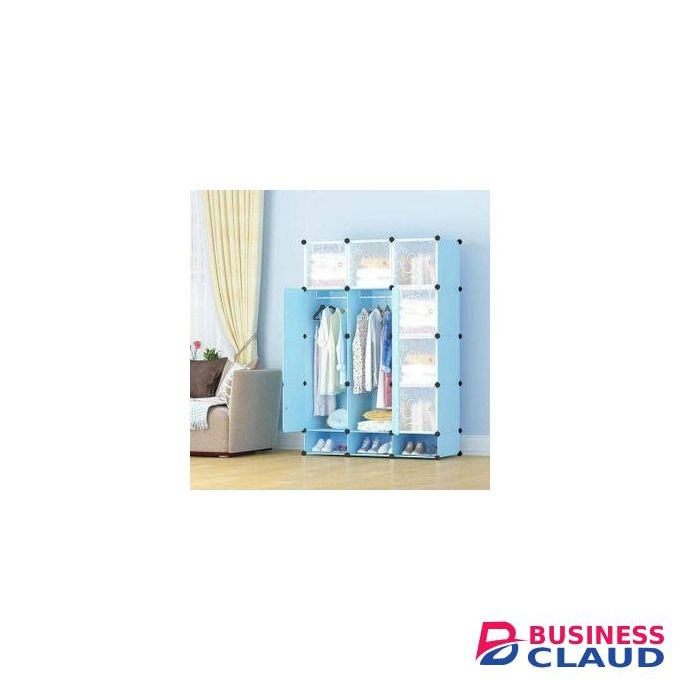 Cherry Modern Heavy Duty Portable 3-Column Plastic Wardrobes