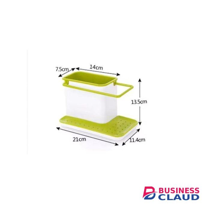 Sink Organizer Self Draining Sink Tidy Sink Organizer (For Dish Sponge Holder, Kitchen Brush And Scrubber) - GREEN