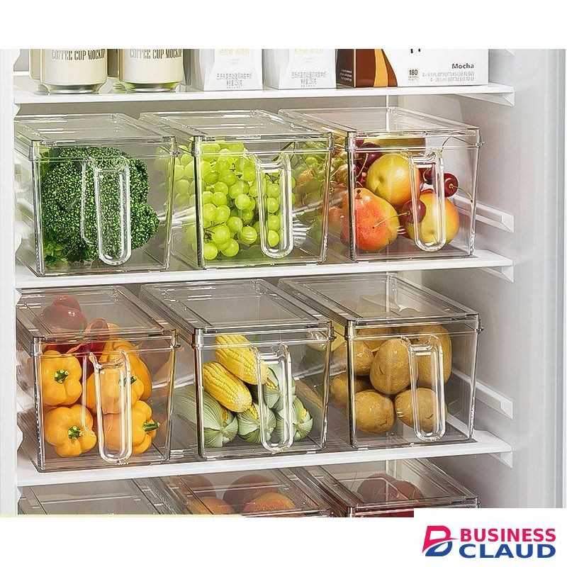 3L Fridge Storage Containers, Food Storage Box to Keep Fresh Vegetable, Fruit & Meat, Transparent Kitchen Storage Bins for Organizing