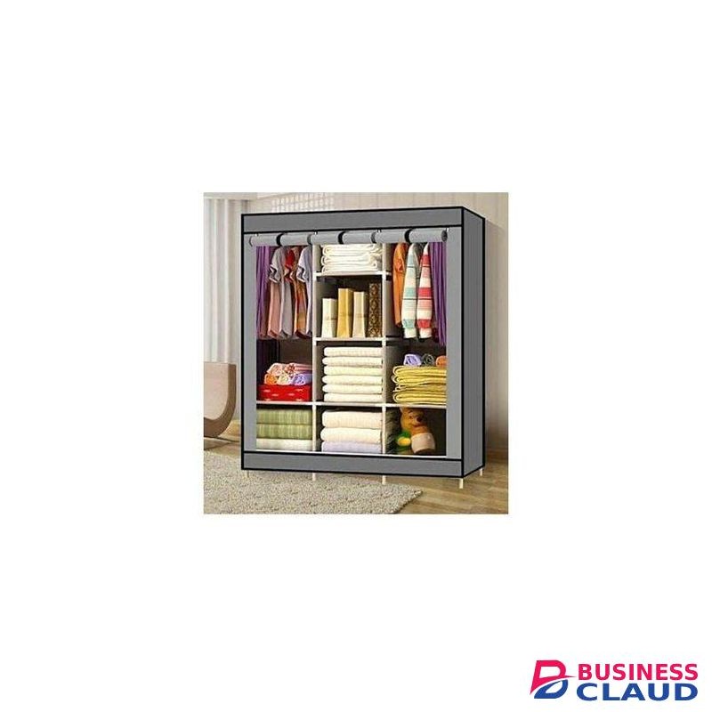 Smart Quality 3 Columns Portable Wardrobe - Durable Fabric Cover & Steel Frame - SRL-HW02