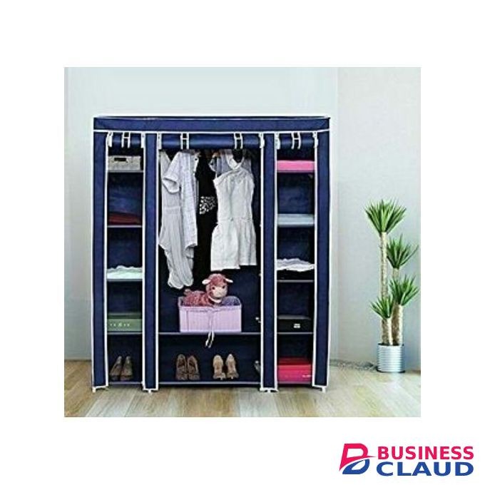 TC Portable Wardrobes - 3 Columns - Navy Blue