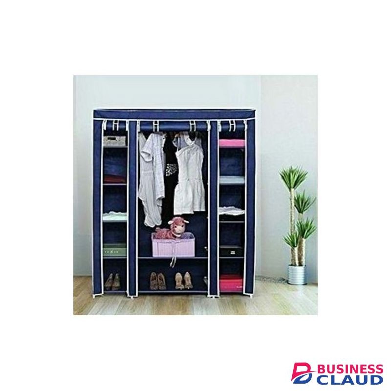 TC Portable Wardrobes - 3 Columns - Navy Blue