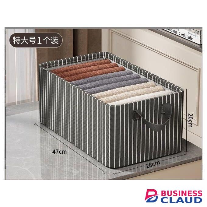 1/2/3/4 Pcs Stripped Foldable Clothes Storage Box Clothes Organizer Jeans Pants Sweaters Organizer Drawer Shelf Wardrobe Organizer - Stripped Black