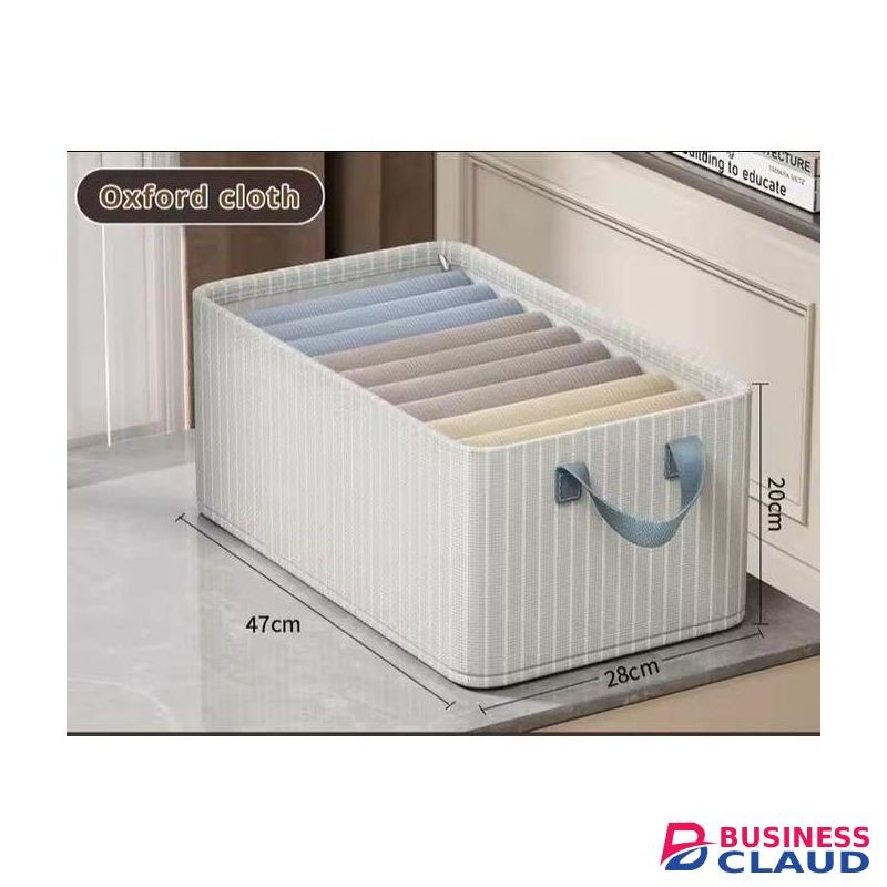 1/2/3/4 Pcs Stripped Foldable Clothes Storage Box Clothes Organizer Jeans Pants Sweaters Organizer Drawer Shelf Wardrobe Organizer - Stripped Cream