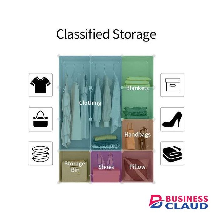 TC Tl Portable 3-Column Plastic Wardrobe