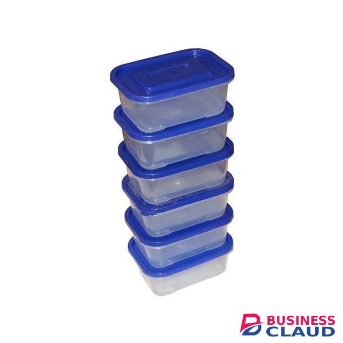 Set Of 6 Clear Fresh n Fresh_Plastic Food Storage Containers 400ml