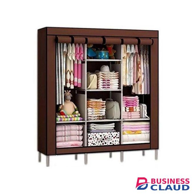 TC Column Portable Wardrobe-Brown