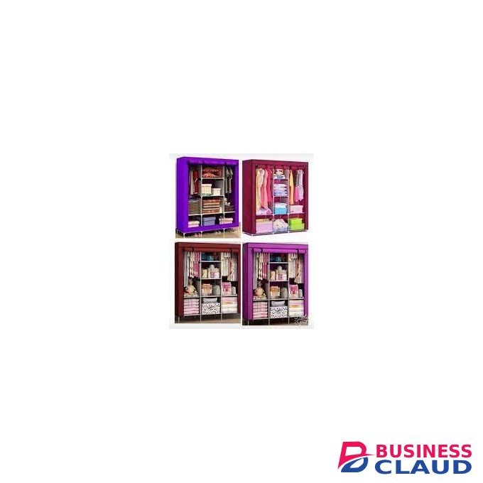 Premium 3-Column Portable Metallic Wardrobe