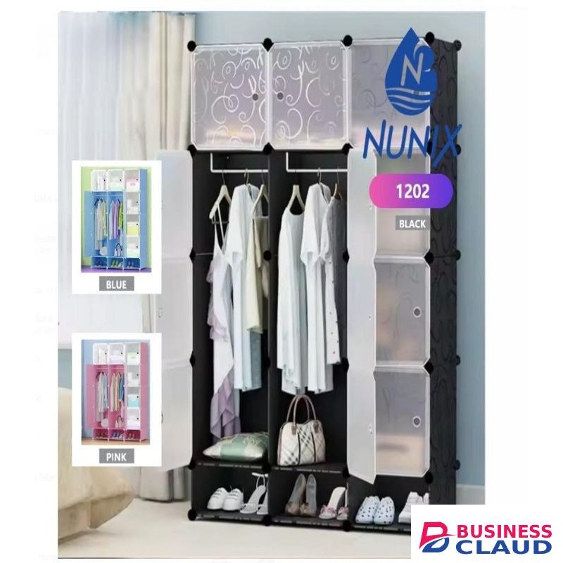 Nunix Wardrobe Strong 3 Columns Plastic Wardrobe 1202