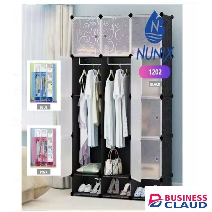 Nunix Wardrobe Strong 3 Columns Plastic Wardrobe 1202