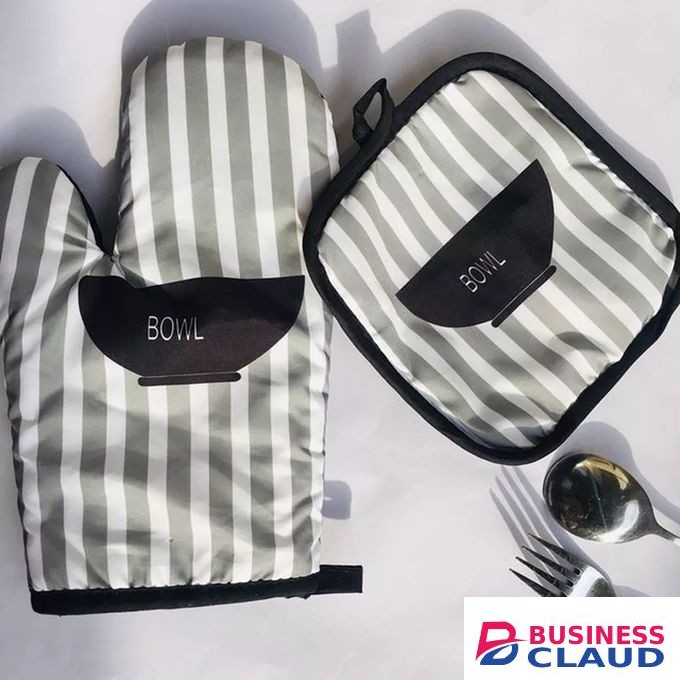 Cotton Oven Gloves Set 1 Glove + 1 Mat
