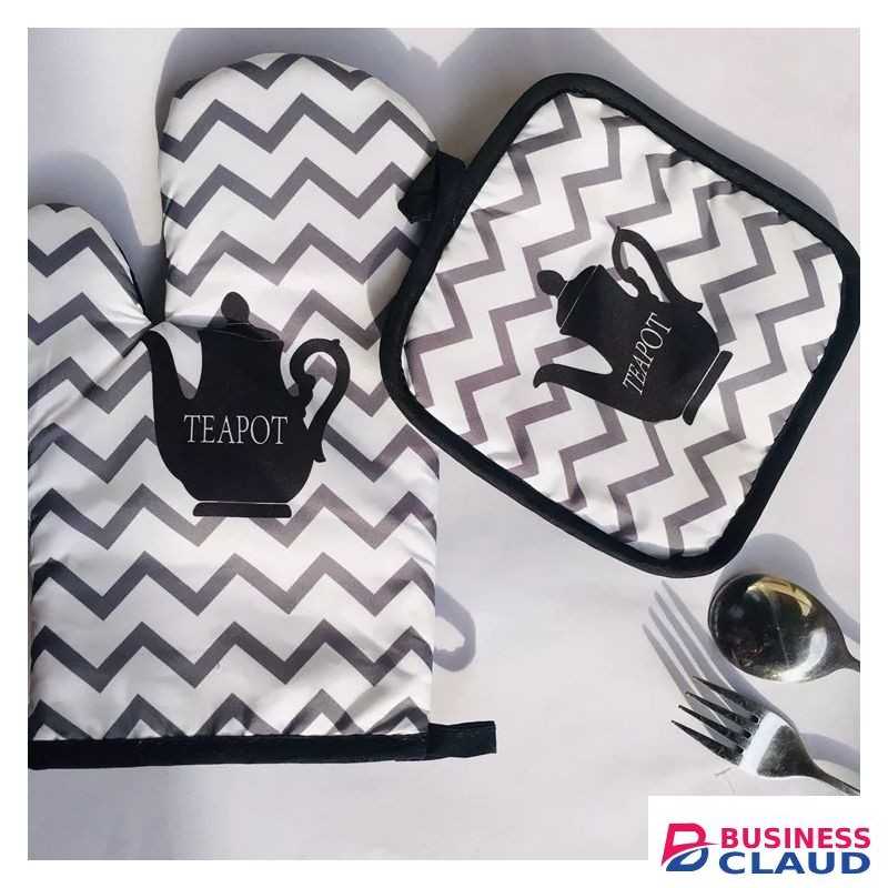 Cotton Oven Gloves Set 1 Glove + 1 Mat