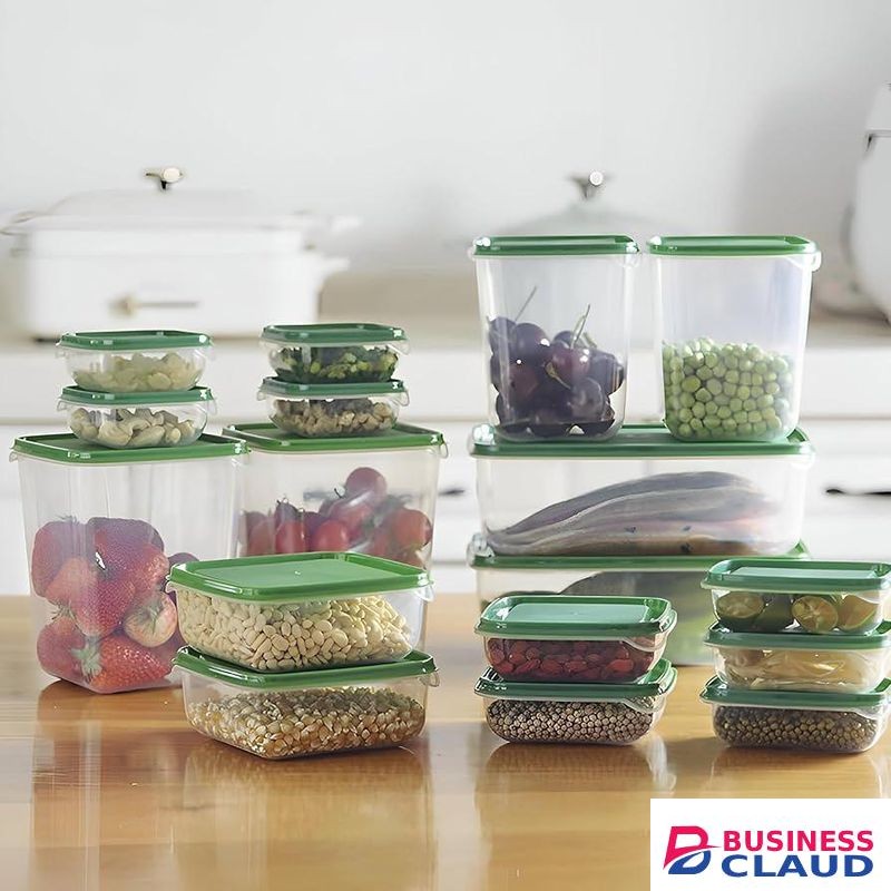 17 PCS Square Plastic Storage Containers Set with Lids for Food Vented Lids Food Storage Containers Reusable plastic box container BPA-free crisper-stackable