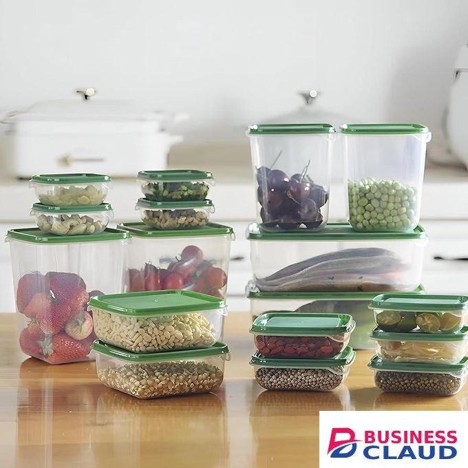 17 PCS Square Plastic Storage Containers Set with Lids for Food Vented Lids Food Storage Containers Reusable plastic box container BPA-free crisper-stackable