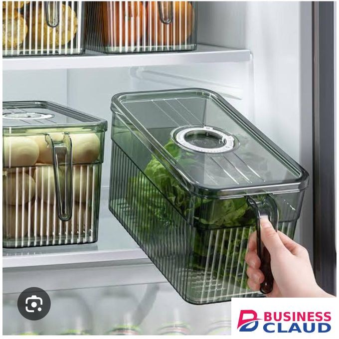 3L Fridge Storage Container – Eco-Friendly Acrylic Organizer with Handle & Draining Board