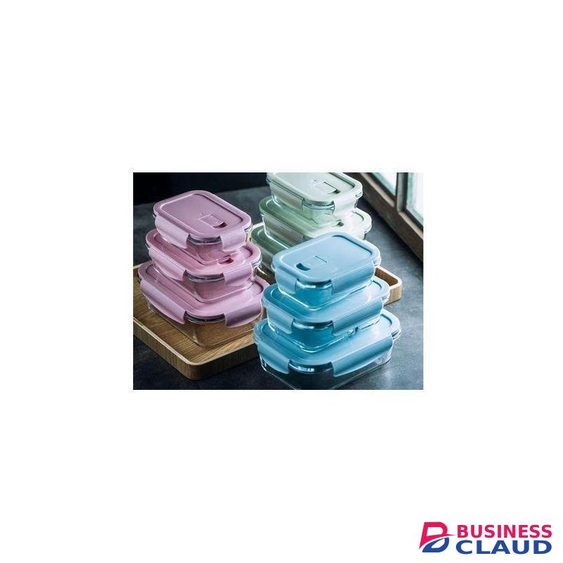 Set of 3 Borosilicate Glass Food Storage Containers