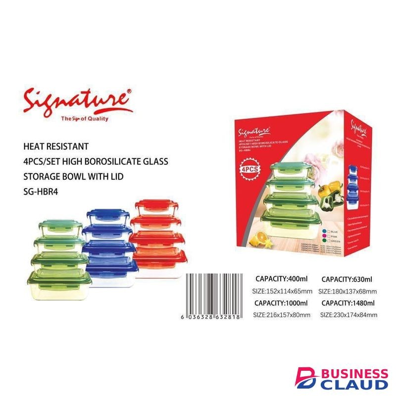 *Set of 4 Glass Storage Containers